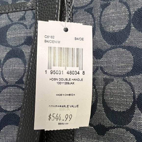 Coach Hudson Double Handle Tote In Signature Chambray c8182 - Picture 4 of 7